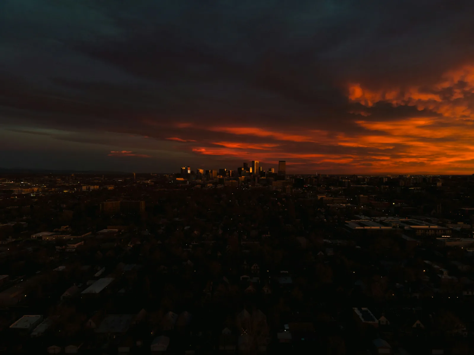 Downtown Denver skyline and Colorado landscape